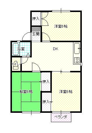 山形市青田のアパートの間取り