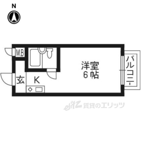 京都市伏見区津知橋町のマンションの間取り