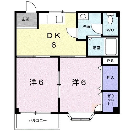 富山市金代のアパートの間取り