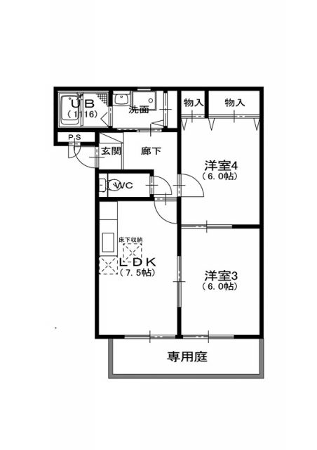 豊田市堤町のアパートの間取り