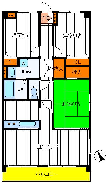 立川市栄町のマンションの間取り