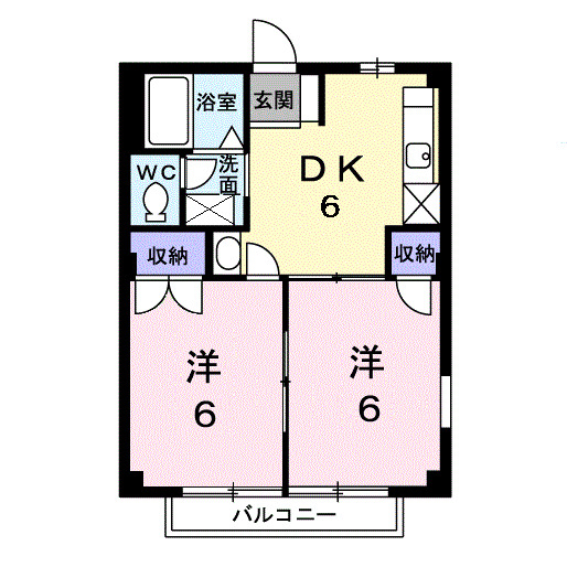 小田原市柳新田のアパートの間取り