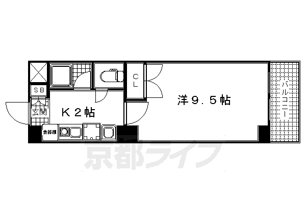 京都市東山区常盤町のマンションの間取り