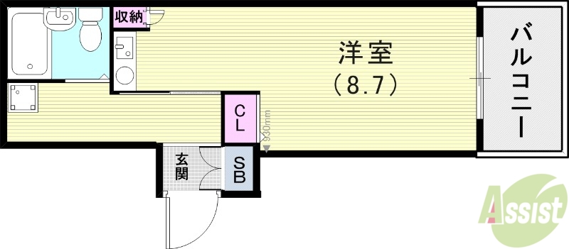 神戸市兵庫区入江通のマンションの間取り