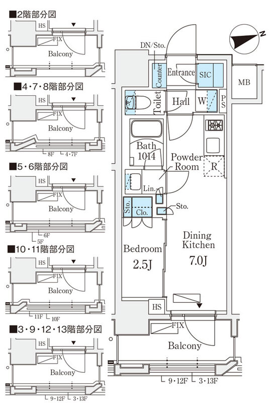 文京区湯島のマンションの間取り