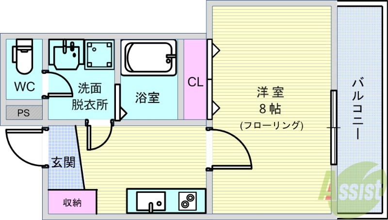 池田市桃園のアパートの間取り