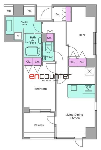 港区東麻布のマンションの間取り