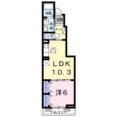 貝塚市名越のアパートの間取り