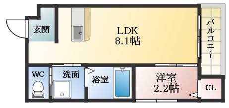 柏原市清州のマンションの間取り