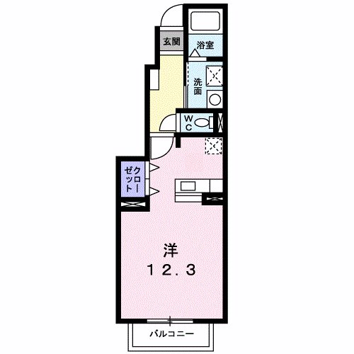 鹿児島市上福元町のアパートの間取り