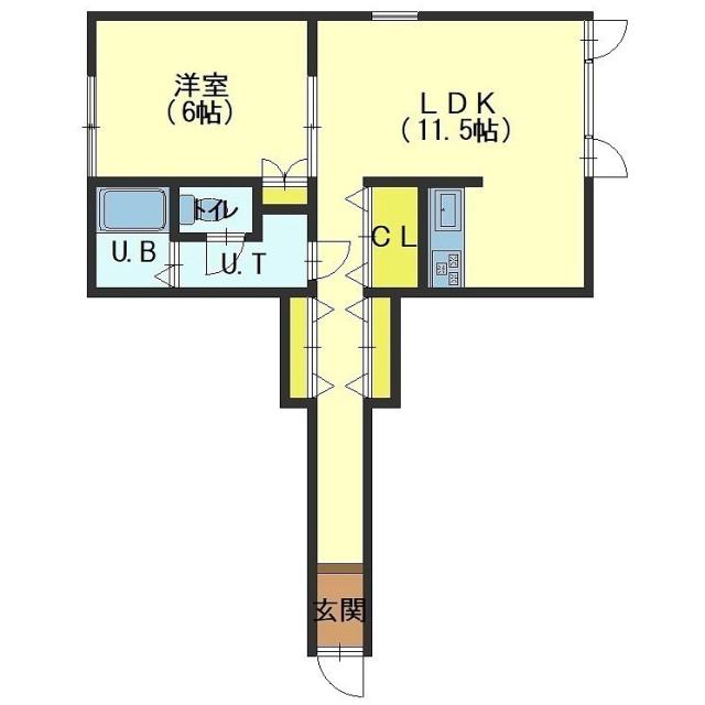 北斗市久根別のアパートの間取り