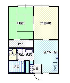 山形市松見町のアパートの間取り