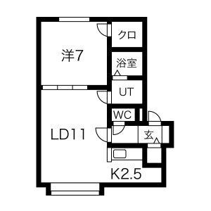 札幌市白石区菊水八条のアパートの間取り