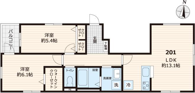 台東区谷中のアパートの間取り