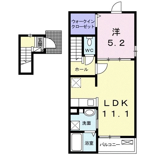 泉佐野市羽倉崎上町のアパートの間取り