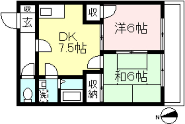 狛江市岩戸北のマンションの間取り