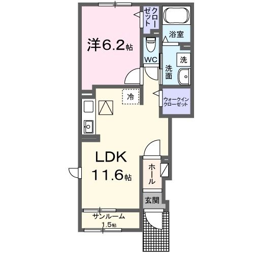 （仮称）西赤江町アパートの間取り