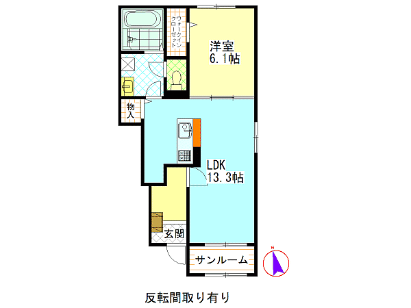 江田島市能美町中町のアパートの間取り