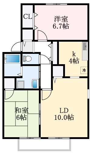 【堺市中区東山のアパートの間取り】