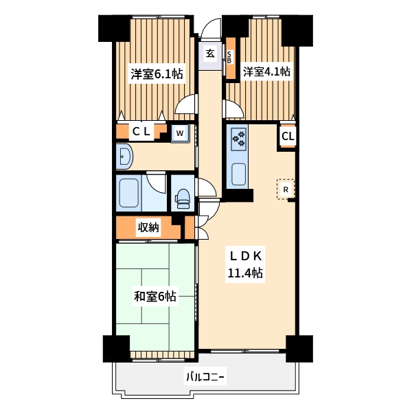 座間市栗原のマンションの間取り