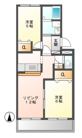 美濃加茂市西町のマンションの間取り