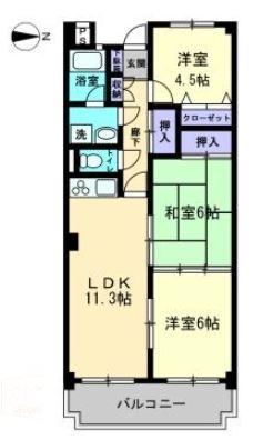 高松市円座町のマンションの間取り