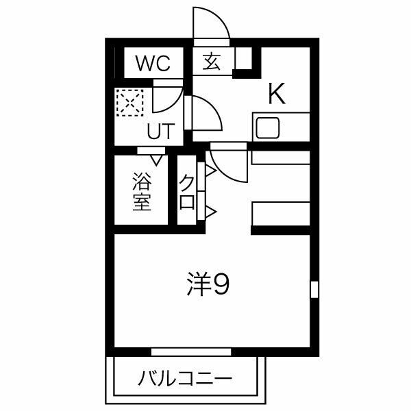 名古屋市中村区大宮町のアパートの間取り