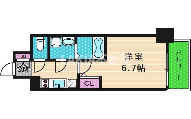 エスリード大阪上本町グリーズの間取り