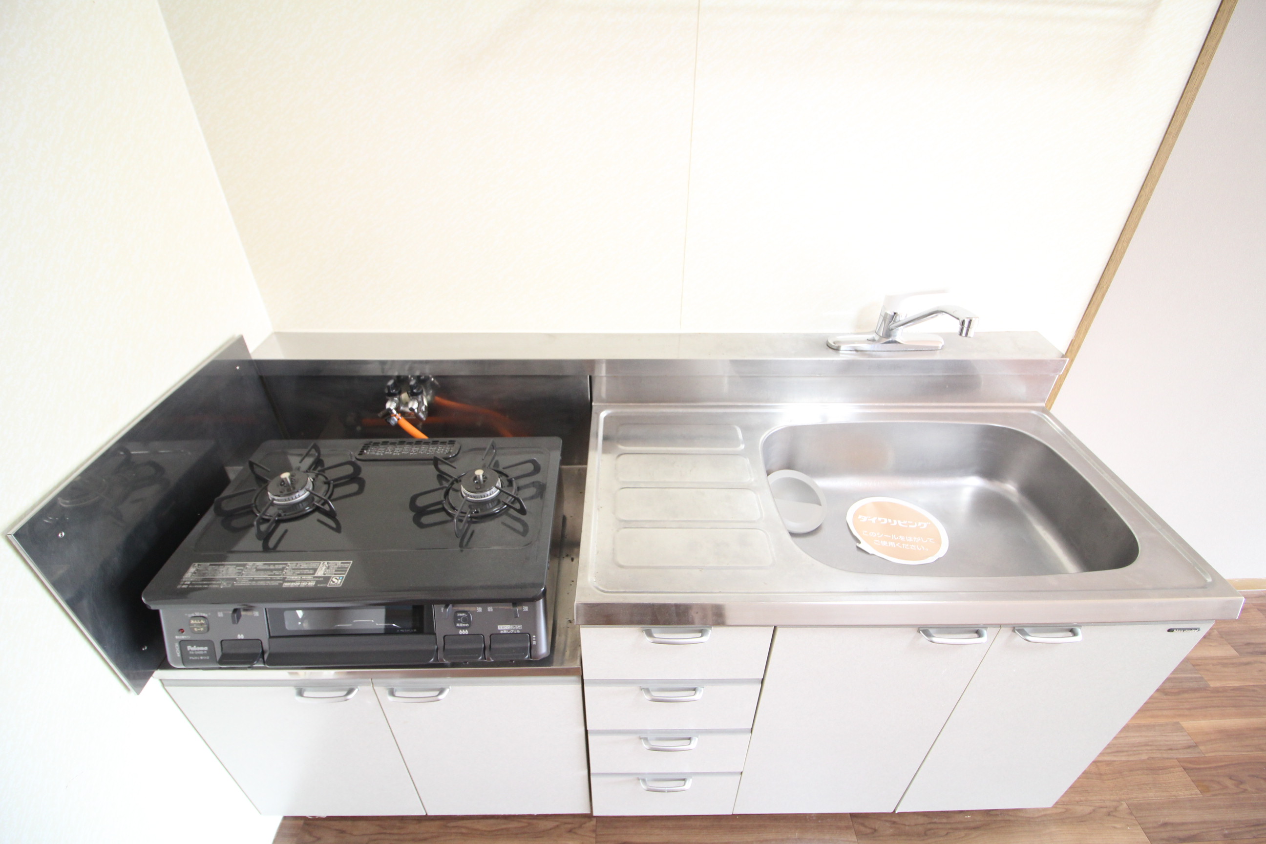 キッチン　2口コンロで同時調理可能！