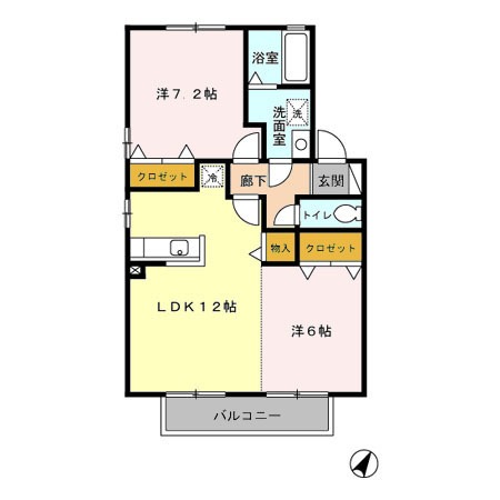 リビングタウン浅川 Bの間取り写真