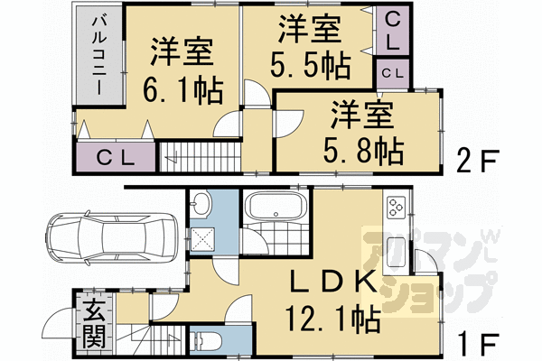 小倉町天王貸家の間取り写真