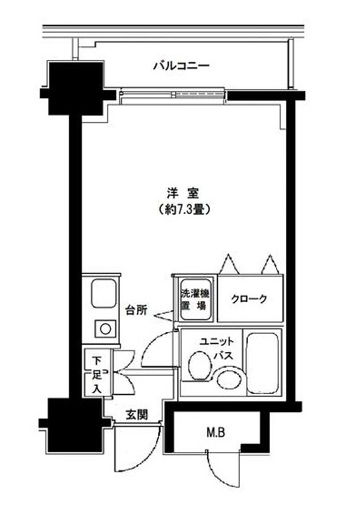 京急本線 大森町駅 徒歩4分 13階建 築34年の間取り写真