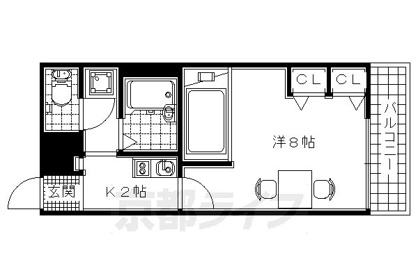 近鉄京都線 新田辺駅 徒歩5分 2階建 築19年の間取り写真