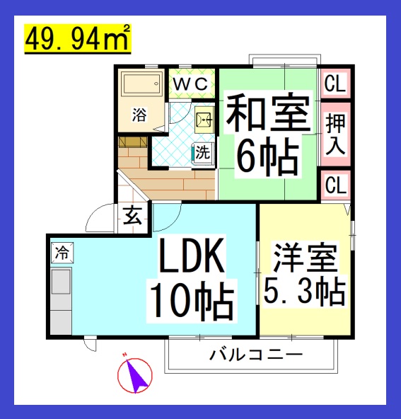 ＪＨ　ヴェルドミール壱番館[ペット可・Ｐ一台付]の間取り