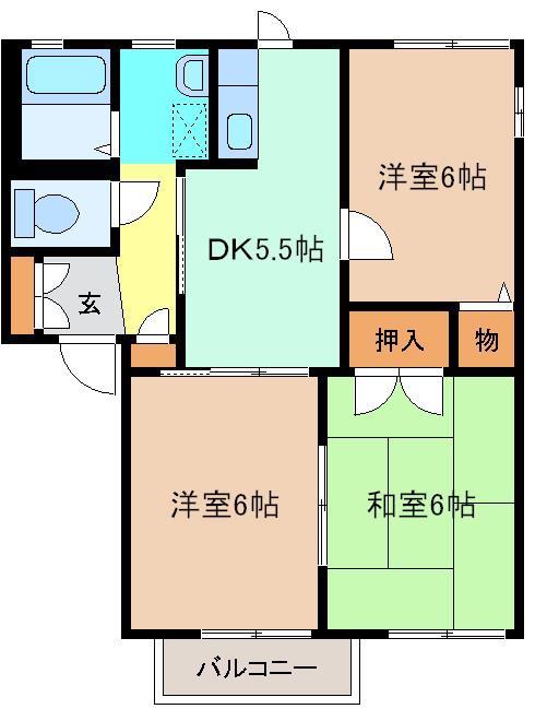 フレアレザン中林　Ｂの間取り