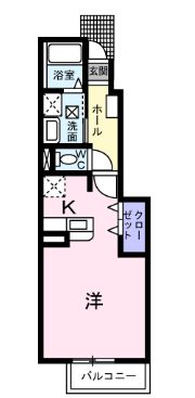 福山市新涯町のアパートの間取り