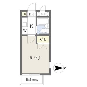 愛知県名古屋市北区志賀町１（マンション）の賃貸物件の間取り