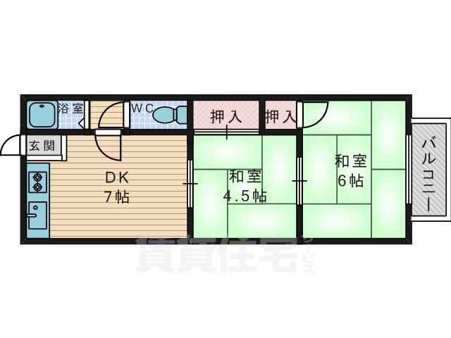 三栗フラワーマンションの間取り