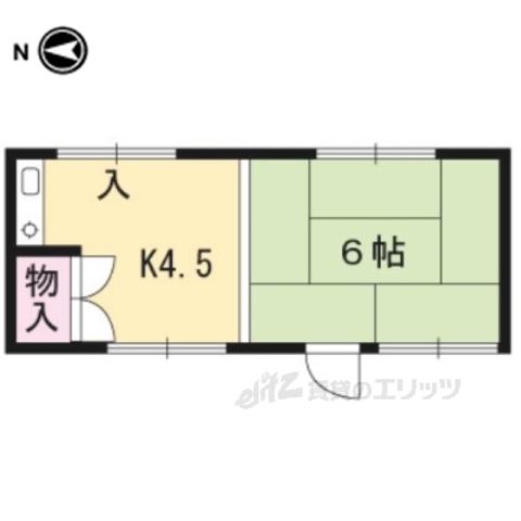 京都市北区紫竹上竹殿町のアパートの間取り