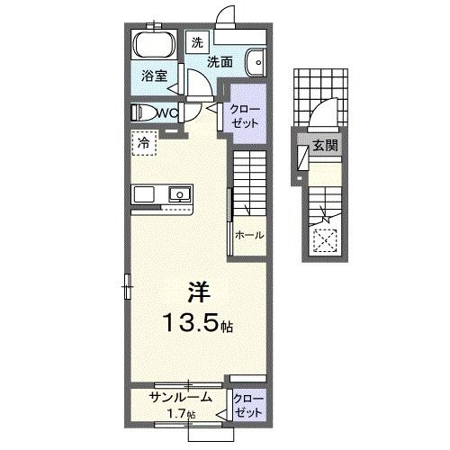 佐賀市兵庫南のアパートの間取り