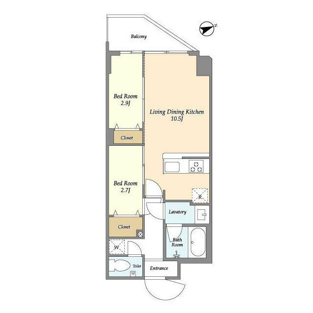 江東区亀戸のマンションの間取り