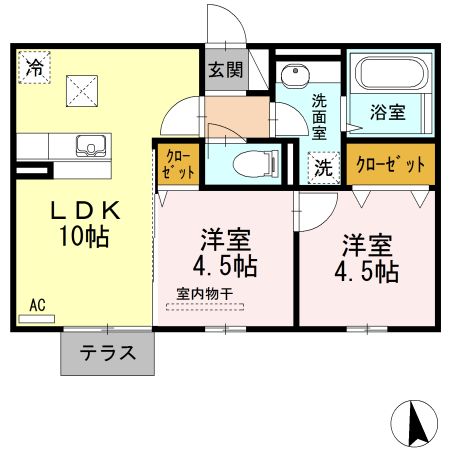 ディールーム後藤寺　C棟の間取り