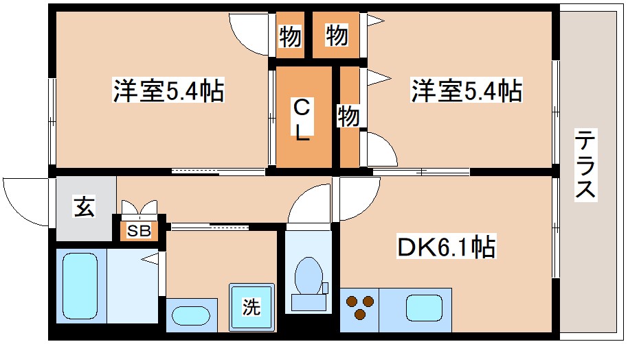 神戸市長田区前原町のアパートの間取り