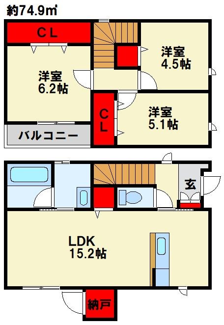 サンラプロ二島Dの間取り