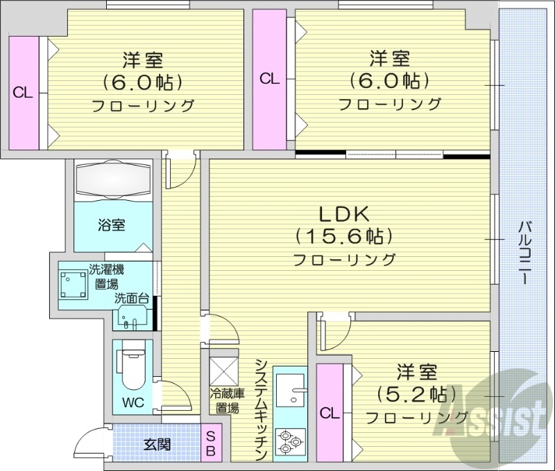 サンコート桑園ガーデンヒルズの間取り