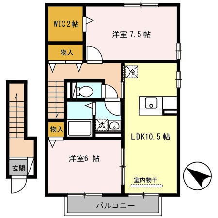 たつの市新宮町新宮のアパートの間取り