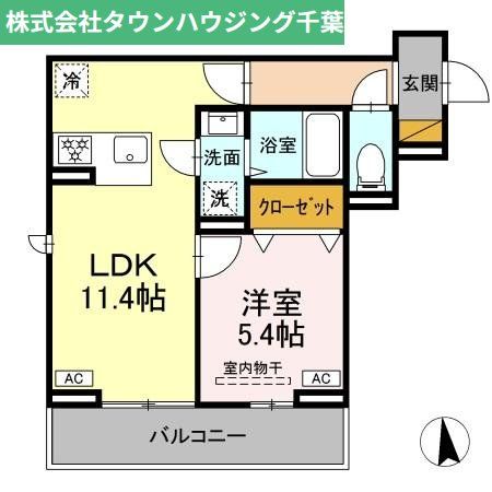 千葉市中央区汐見丘町のアパートの間取り