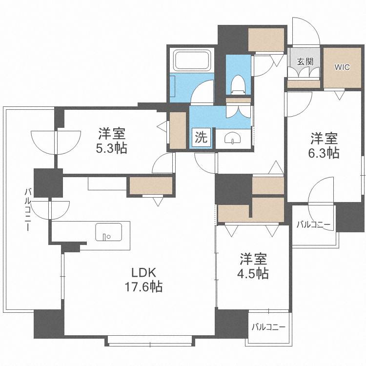 札幌市中央区北一条東のマンションの間取り