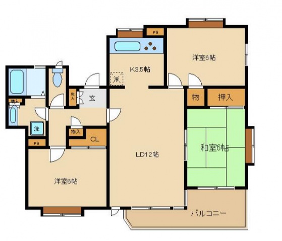 川崎市高津区下作延のマンションの間取り