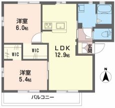 松本市大字笹賀のアパートの間取り